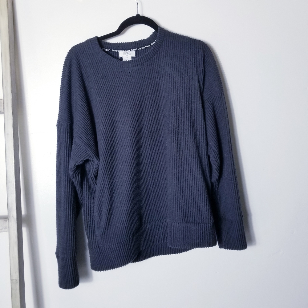 JONES NEW YORK SPORT BLACK CORDUROY SWEATER WITH SIDE POCKETS SIZE 1X